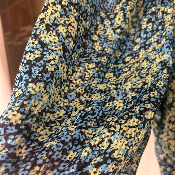 Steve Madden Ditsy Floral Chiffon Crinkle Blouse Balloon Sleeve Relaxed New 2X - Picture 6 of 10